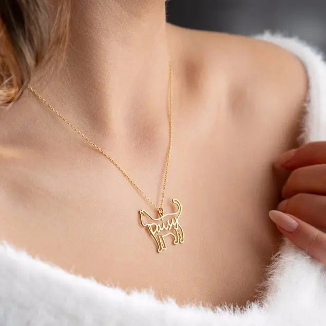 Personalisierte Hunde-/Katzenkette mit Namen ErinnerungSchmuck