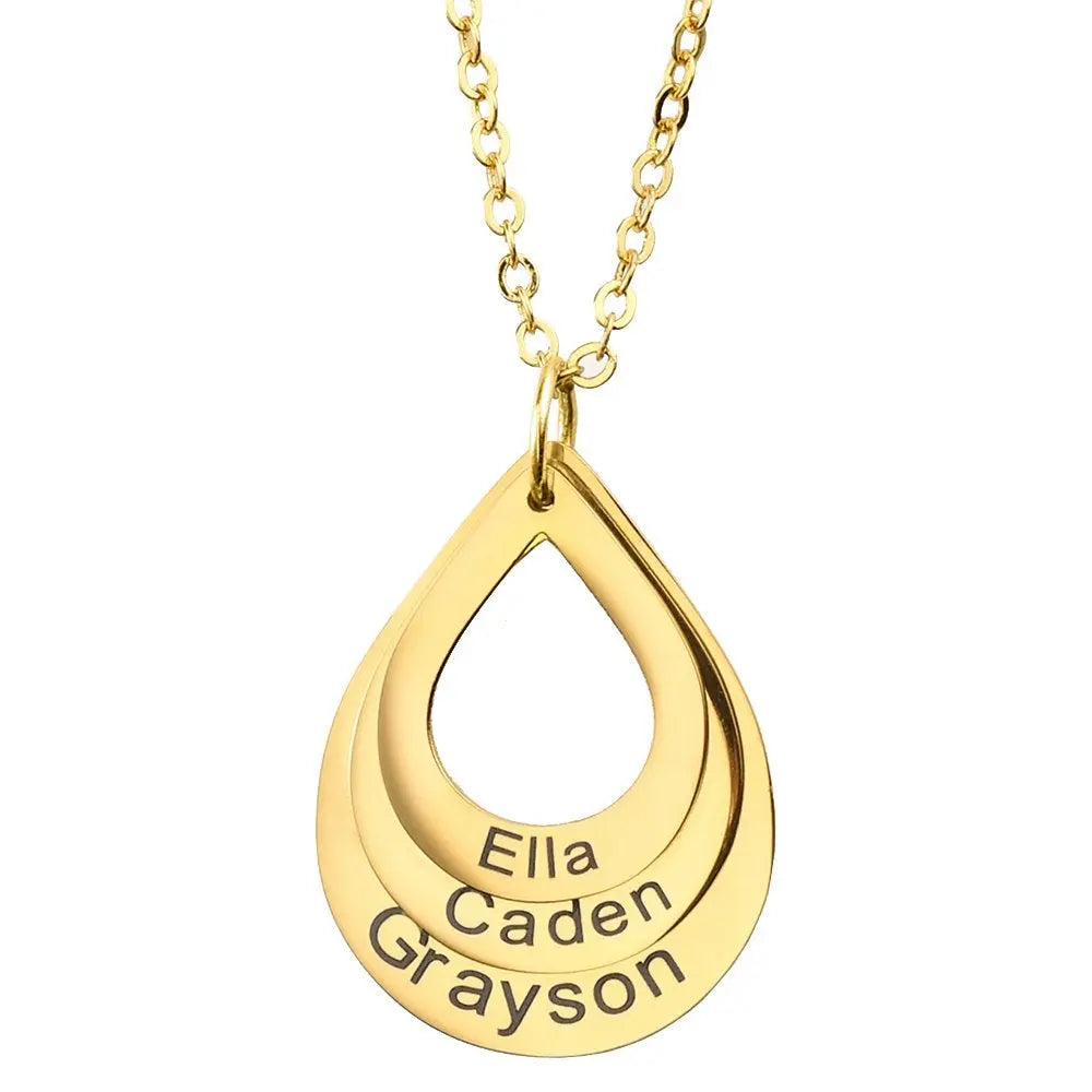 Personalisierter Tropfenhals mit Namen ErinnerungSchmuck