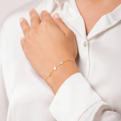Benutzerdefiniertes Armband mit den lateralen Initialen  ErinnerungSchmuck