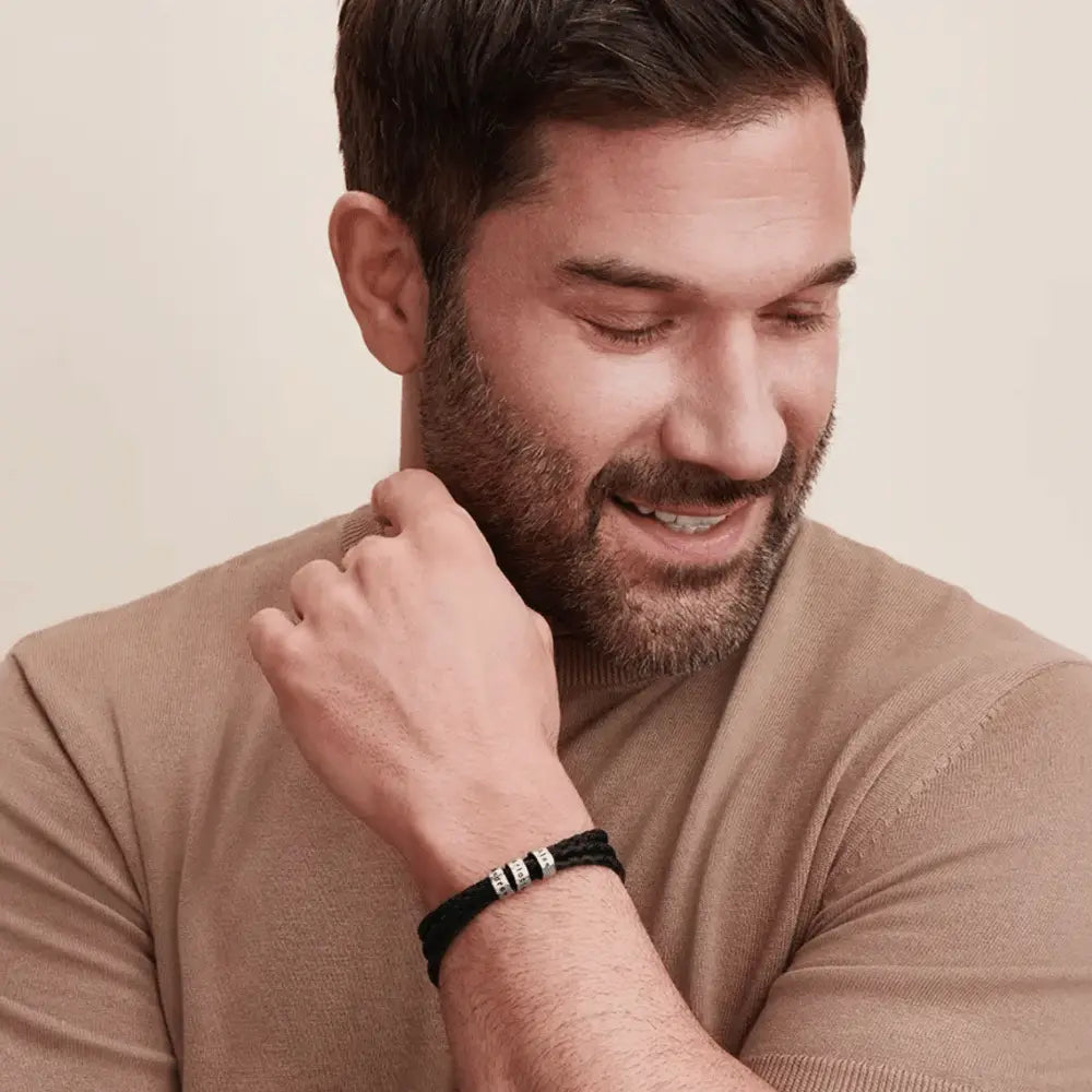 Für Ihn | Personalisierbares Namensperlen-Armband  ErinnerungSchmuck