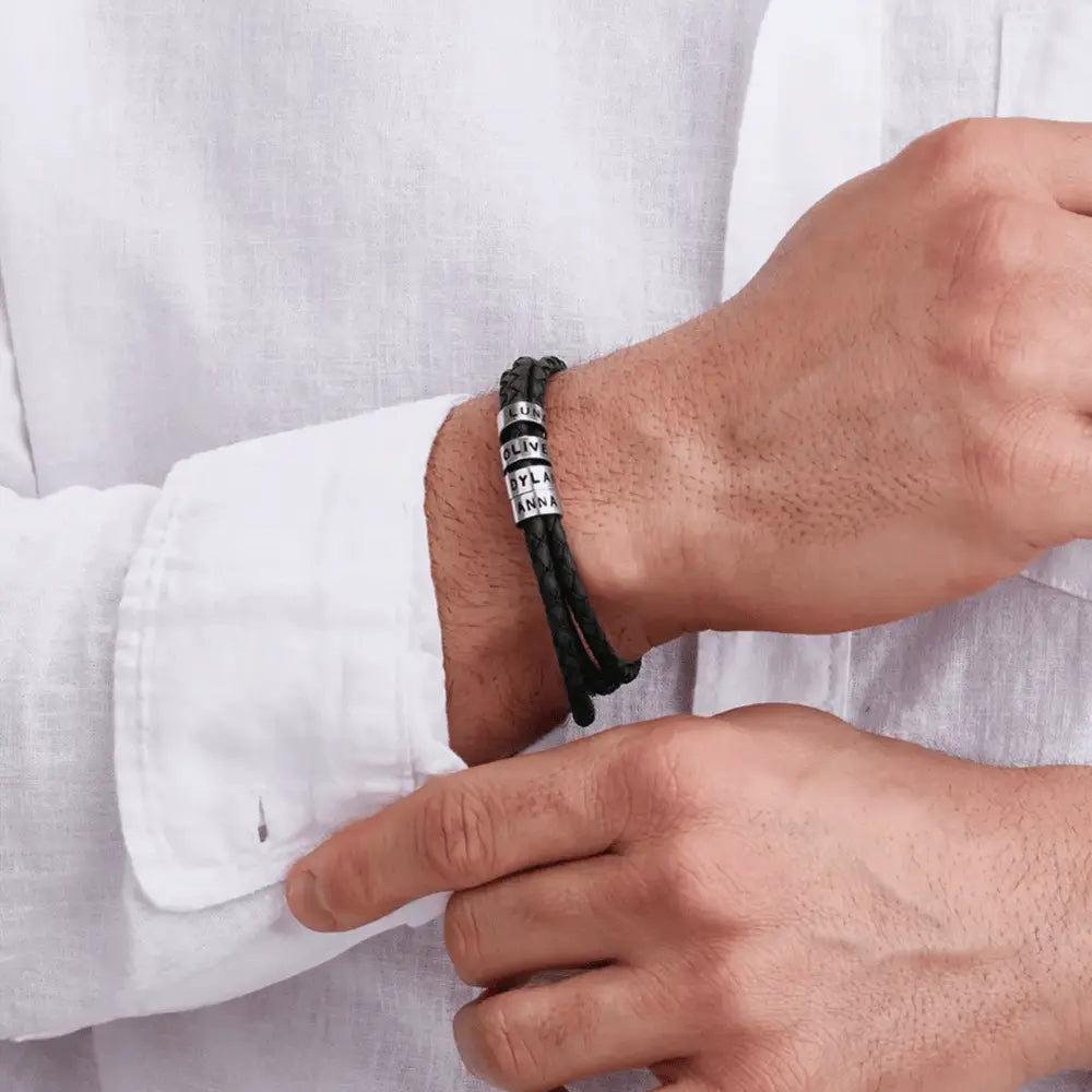 Für Ihn | Personalisierbares Namensperlen-Armband  ErinnerungSchmuck