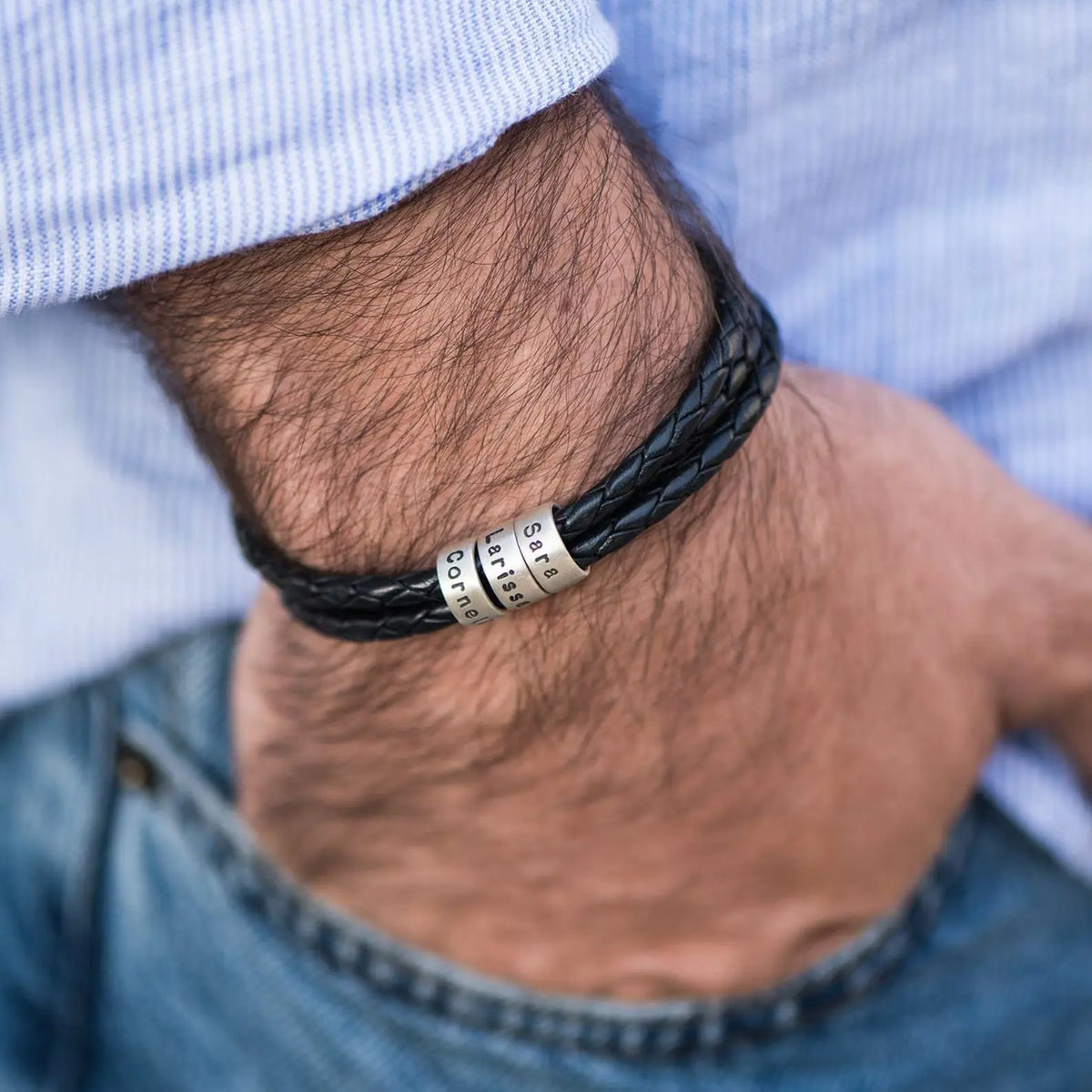Für Ihn | Personalisierbares Namensperlen-Armband  ErinnerungSchmuck