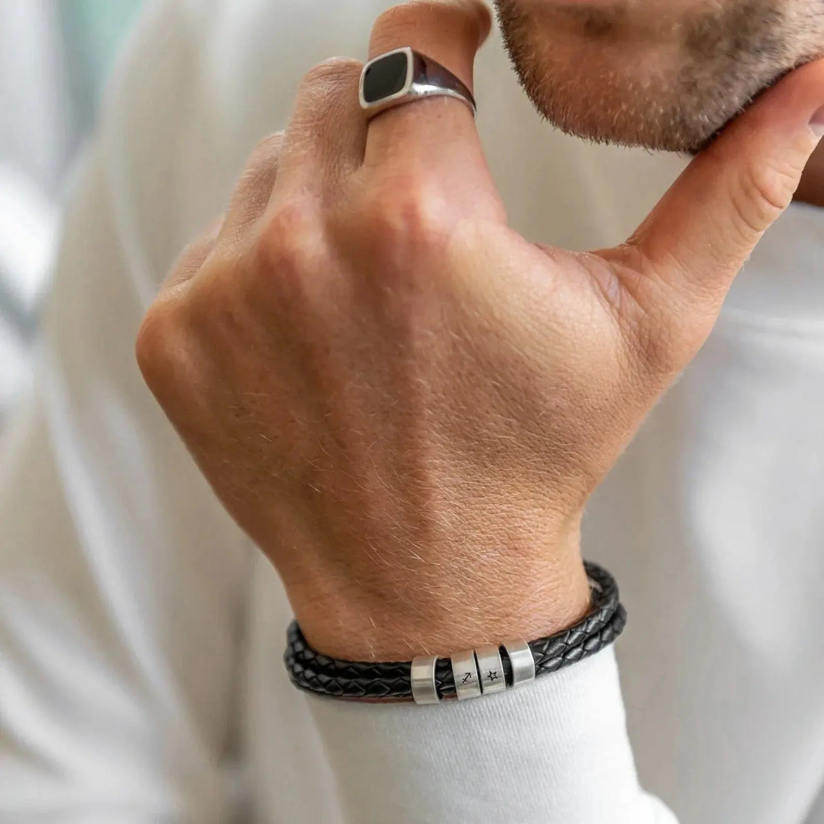 Für Ihn | Personalisierbares Namensperlen-Armband  ErinnerungSchmuck