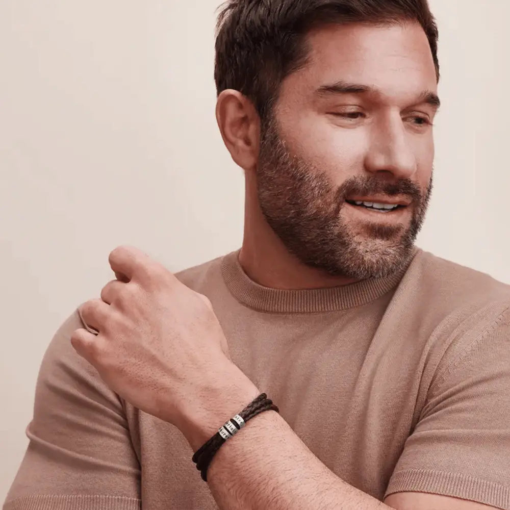 Für Ihn | Personalisierbares Namensperlen-Armband  ErinnerungSchmuck