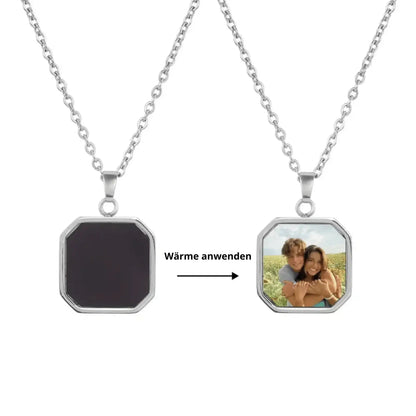 Personalisierte Halskette mit Geheimfoto  ErinnerungSchmuck