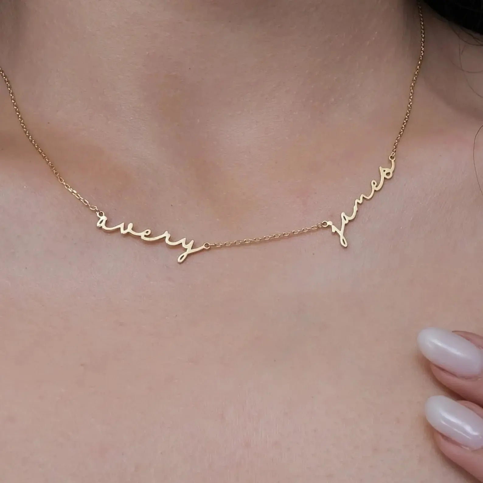 Personalisierte Halskette mit Namen  ErinnerungSchmuck