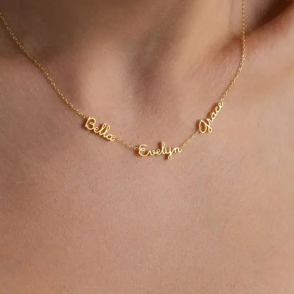 Personalisierte Halskette mit Namen  ErinnerungSchmuck