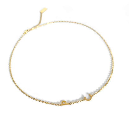 Personalisierte Halskette mit den lateralen Initialen  ErinnerungSchmuck