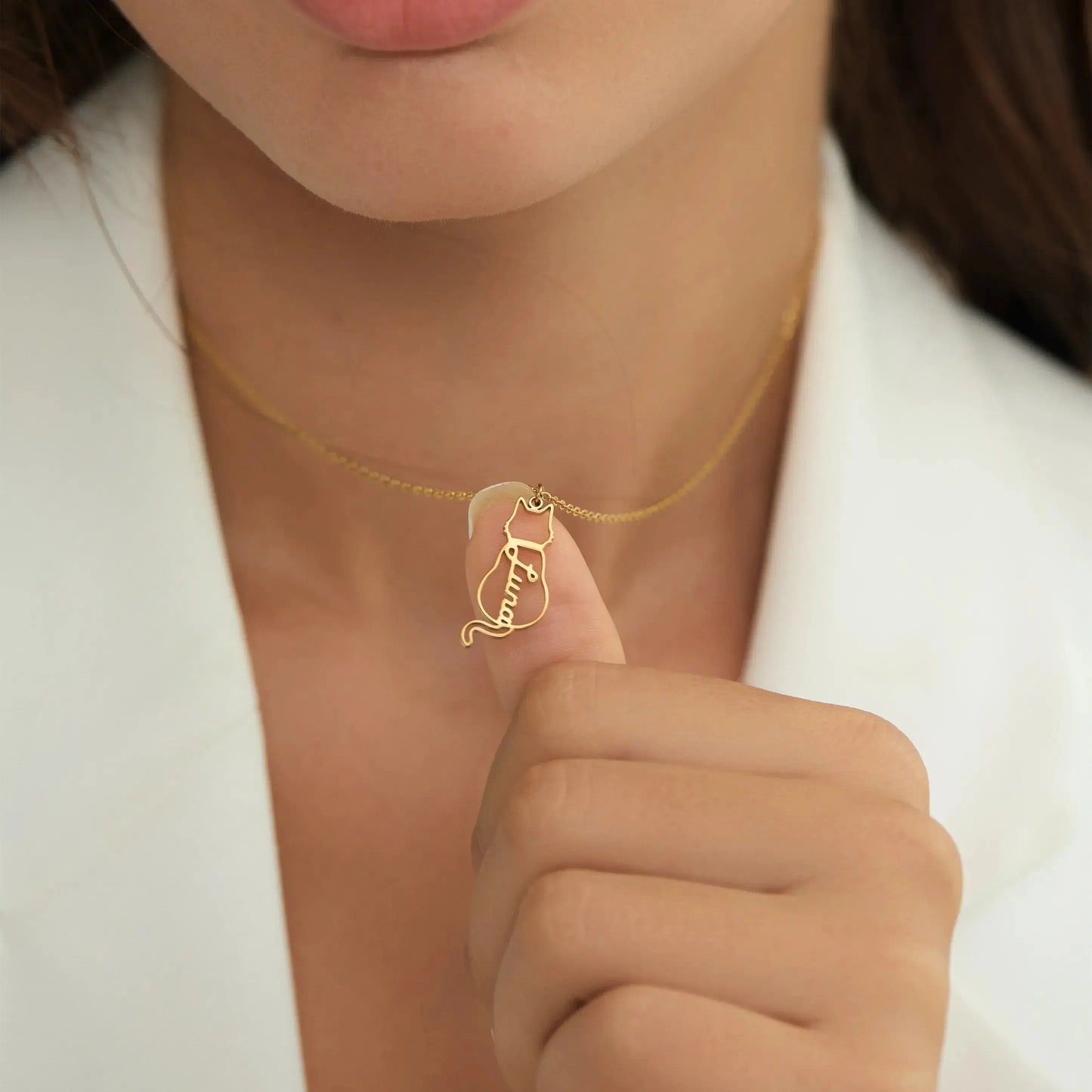 Personalisierte Hunde-/Katzenkette mit Namen  ErinnerungSchmuck