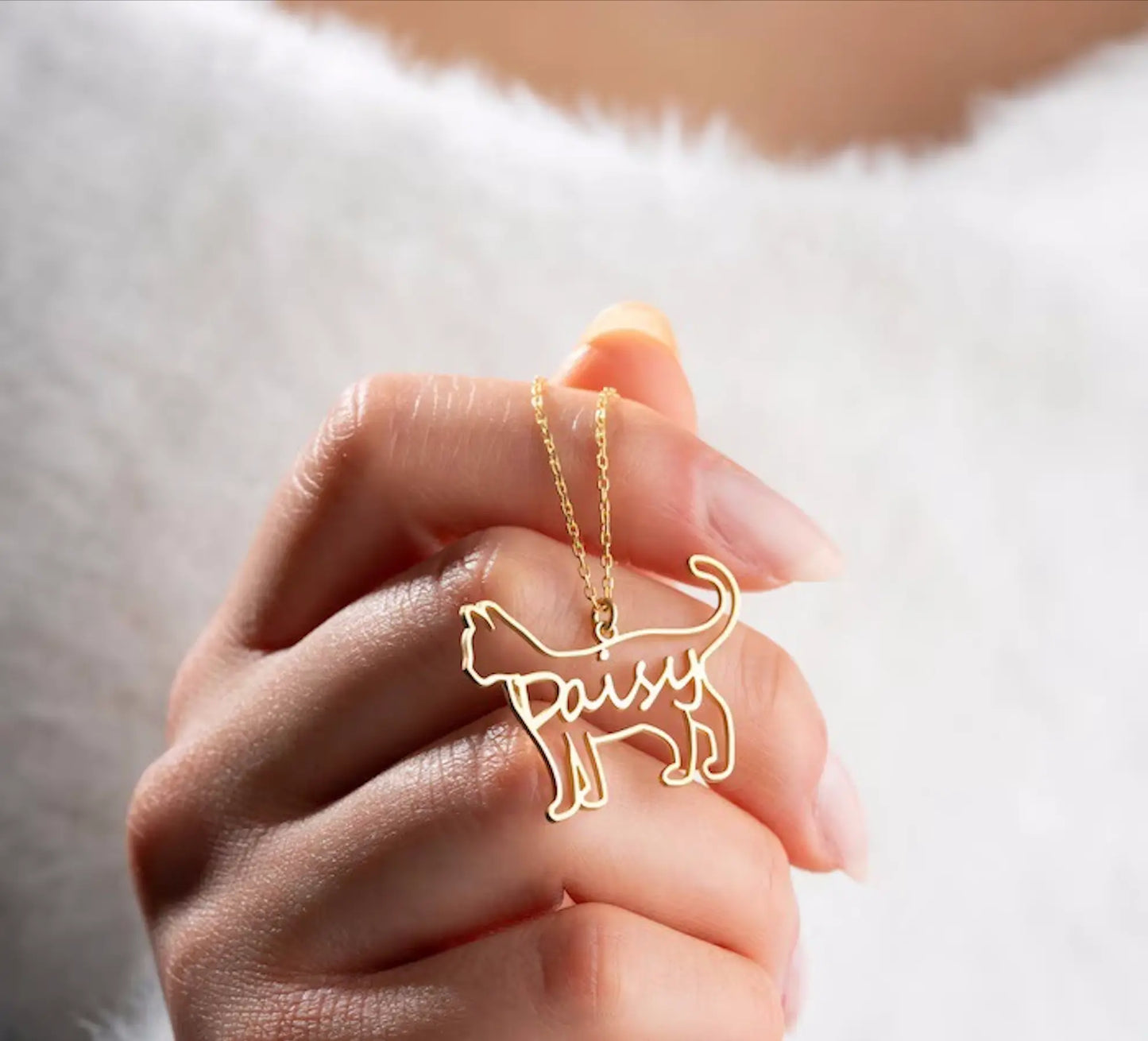 Personalisierte Hunde-/Katzenkette mit Namen  ErinnerungSchmuck