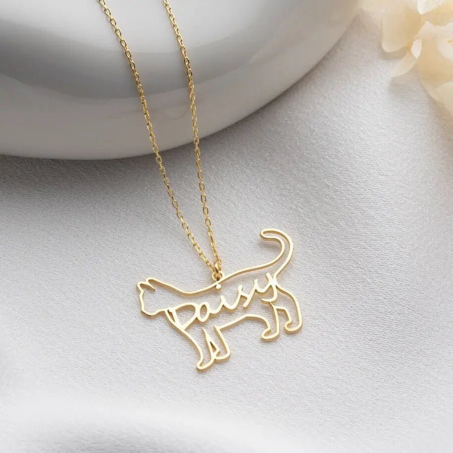 Personalisierte Hunde-/Katzenkette mit Namen  ErinnerungSchmuck