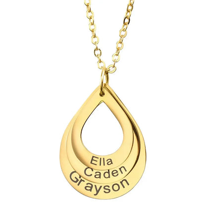 Personalisierter Tropfenhals mit Namen  ErinnerungSchmuck