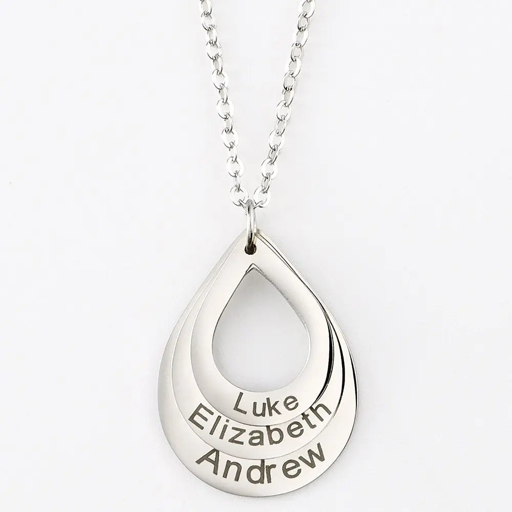 Personalisierter Tropfenhals mit Namen  ErinnerungSchmuck