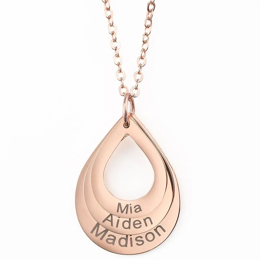 Personalisierter Tropfenhals mit Namen  ErinnerungSchmuck