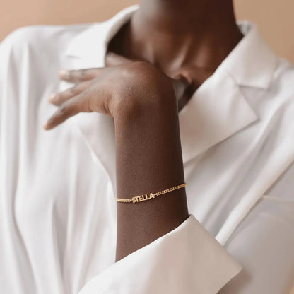 Custom Name Bracelet - Gold / 3