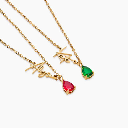 Signature Name and Birthstone Necklace - Image 5